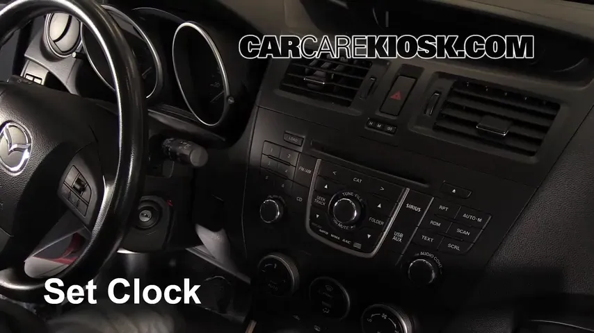 2013 Mazda 5 Sport 2.5L 4 Cyl. Reloj Fijar hora de reloj